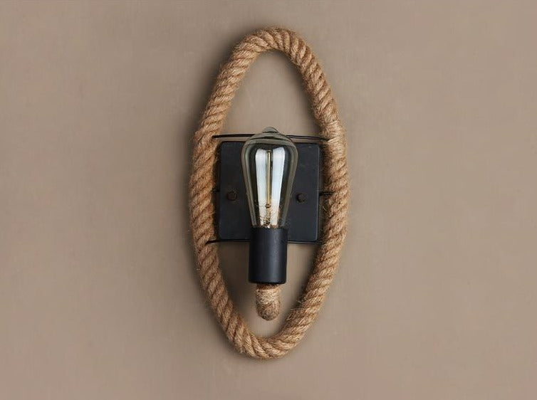 Vintage touw wandlamp