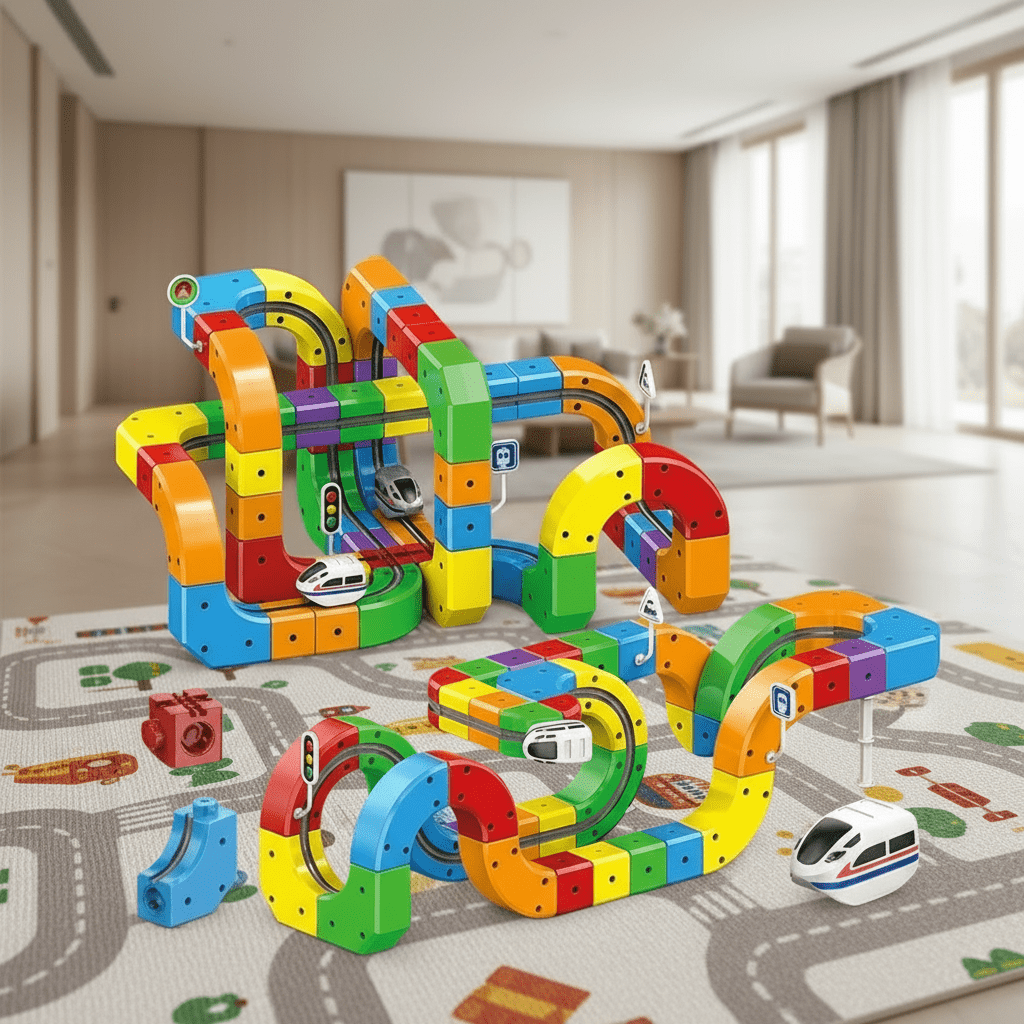 3D Spoorbouwset met Oplaadbare Locomotief